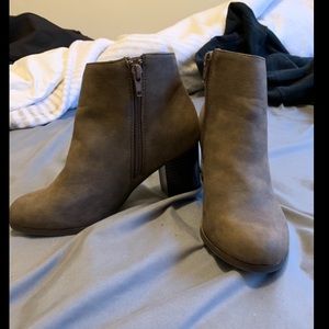 Leather Style Heeled Booties